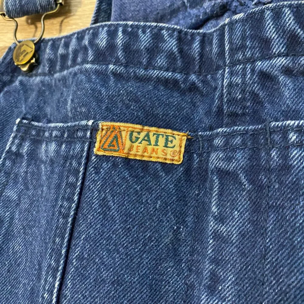 Vintage LA Gate Jeans Denim Overalls XL 32 Made in Taiwan 100% Cotton